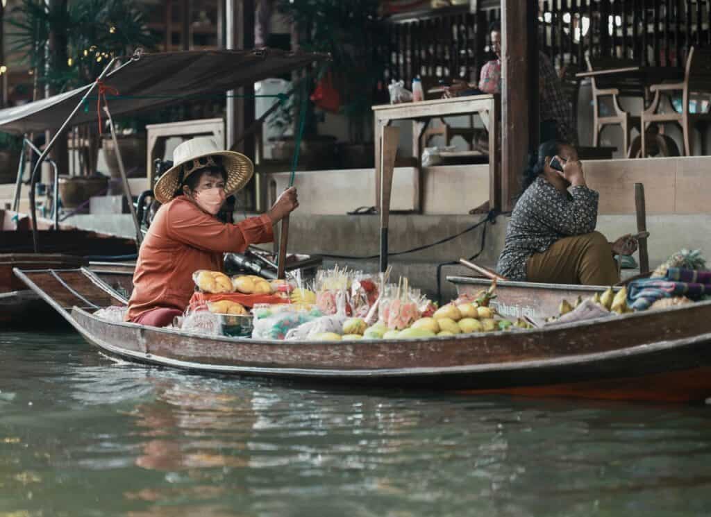 Tha Kha Mercato sull'acqua, Tha Kha, Amphawa District, Samut Songkhram, Thailand